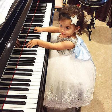 2017 New Baby Kids Girls Party Gown Formal Dress Sequins Flower Lace Bowknot Dress
