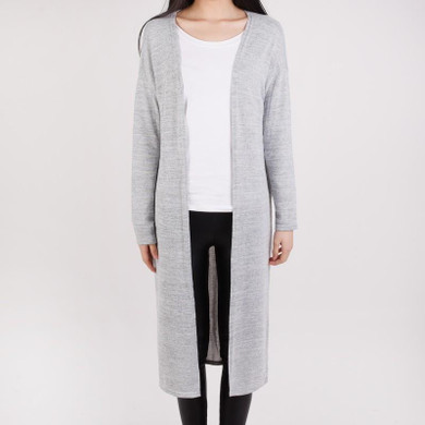 lollas New Casual Women Gray Black Crochet Knitted Cardigan Long-sleeve Solid Color Sweater Cardigans Blouse