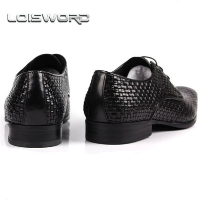 LOISWORD quality woven design pointed toe mens business shoes genuine leather dress shoes mens formal wedding shoes LOISWORD quality woven design pointed toe mens business shoes genuine leather dress shoes mens formal wedding shoes