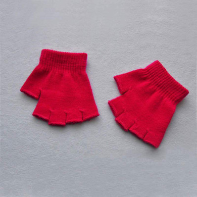 LNRRABc 1Pair Boy Girls Soft Half Finger Gloves Kids Children Winter Warmer Knitted Mittens Fingerless Glove