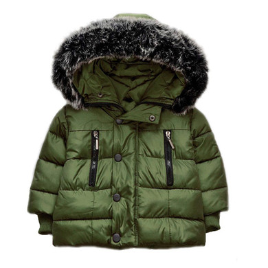 Little J Kids Thick Cotton Jacket Boys Girls Winter Padded Coat Warm Fur Hooded Parka Children Outerwear Child Clothing Chaqueta