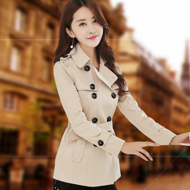 Fashion 2016 women spring short trench coat casual windbreaker slim trench coat for women outerwear casaco feminino