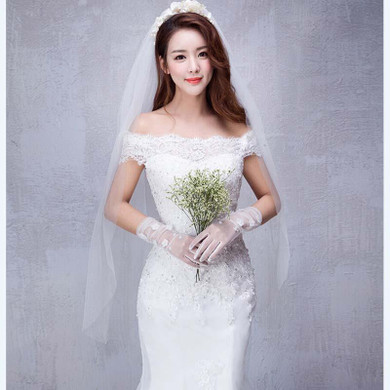 Fansmile Free Shipping Mermaid Lace Wedding Dress 2017 Train Plus Size Robe de Mariage Vestidos de Novia Cheap Wedding