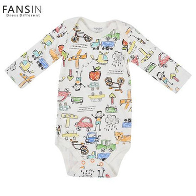 FANSIN Brand Newborn Baby Rompers Boys Girls Car Long Sleeves One-piece Clothing Airplane Baby Clothes Jumpsuit Children Costume