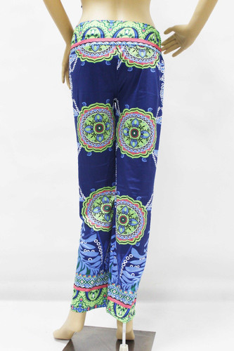 2017 Floral Casual Wide Leg Long Harem Pants High Waist Loose Elastic Waist Palazzo Trousers Plus Size New Beach Pants