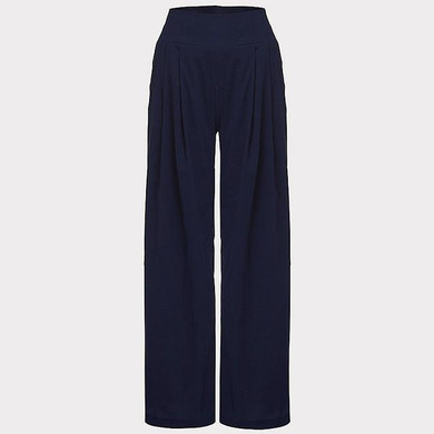 2017 Fashion Womens Elastic High Waist Casual Elegant Long Wide Leg Pants Summer Beach Party Loose Trousers 5 Color