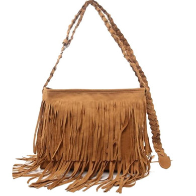 2017 Fashion Women's Suede Weave Tassel Shoulder Bag Messenger Bag Fringe Handbags LXX9