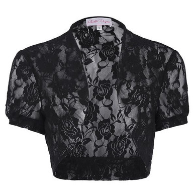 2017 Fashion Women Short Coat Short Sleeve Black White Wedding Bolero Formal Shrugs Lace Floral Short Coat For Ladies Clothing