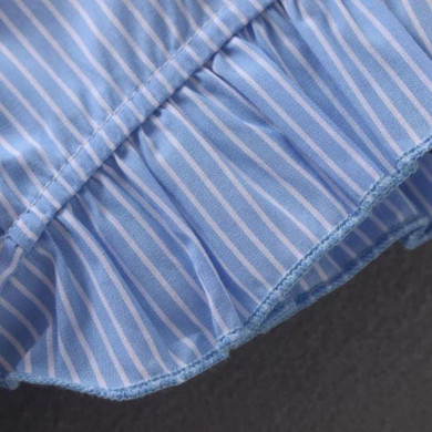 2017 Fashion Women Elegant Agaric lace Striped Shirts Sleeveless Smock Casual Blouses O-Neck Tops chemise femme blusas S1603