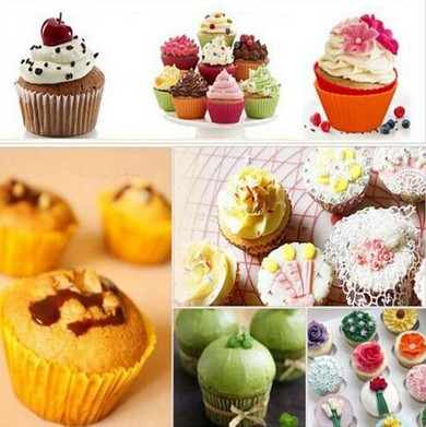 MEOF Silicon Cake Baking Moulds 7CM 12pcs 6 Colors Cupcake Liners Mold Muffin Round Bakeware Baking Pastry Tools
