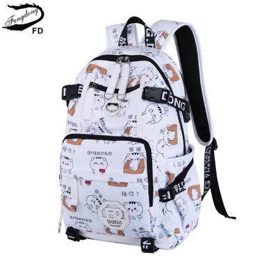 FengDong waterproof fabric school bags for girls cute butterfly decoration usb backpack laptop bag 15.6 schoolbag girl book bag