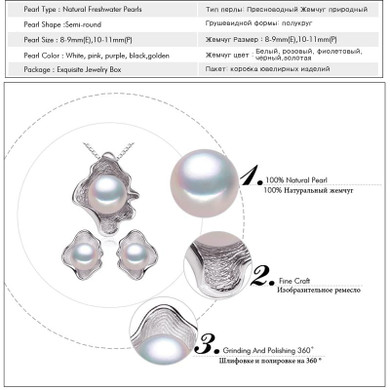 FENASY Pearl jewelry sets,shell shape natural pearl earrings for women/pendant necklace for wedding engagement Party aliexpress