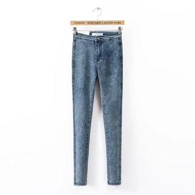Female Jeans Fitness Thin Skinny High Waist Women Jeans Slim Fit Denim Pants Casual Black Trousers