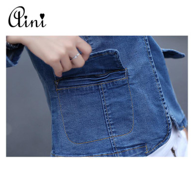 2017 New Spring Women's Jean Jackets Casual Slim Denim Jacket Women Coat Long Sleeve Outerwear Jeans Jacket Abrigos Mujer S-3XL