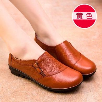 2017 New spring genuine leather flat heel women single shoes women's casual shoes female flats leisure shoes soft mother shoes