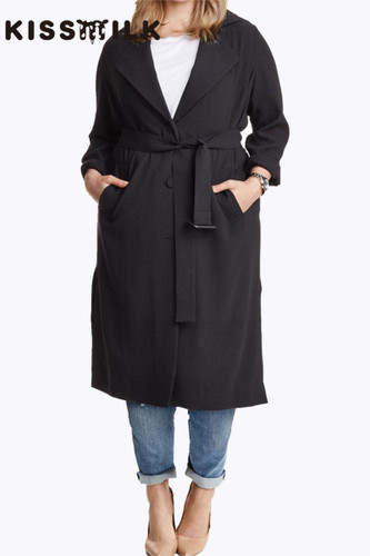 2017 New Spring Autumn Women Long-sleeved Cardigan Long Coat Female Fashion Trench Windbreaker Clothes Plus Size Women Clothing
