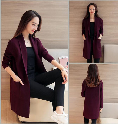 2017 New Spring Autumn Knitted Sweater Cardigan Women winter Jacket Loose Big yards joker Long Sweaters coat