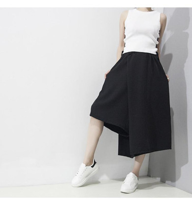 2017 Summer and Spring New Fashion Women Pants Asymmetric Casual Loose Pants Solid Color Wide Leg Pants 2017 Summer and Spring New Fashion Women Pants Asymmetric Casual Loose Pants Solid Color Wide Leg Pants