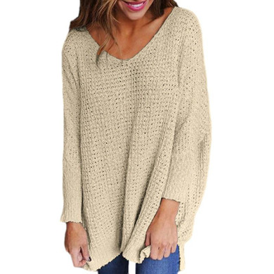 Free Shipping New Women Longsleeve Knitted Sweater Jumper Knitwear Pullover Coat Outwear Casual Outfits