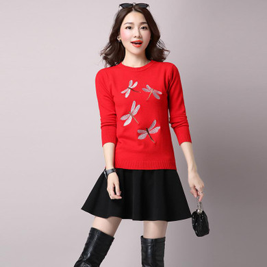 Free Shipping New Fashion 2017 Autumn Winter for womens Cashmere sweaters Thick loose Warm Knitted Sweet Pullovers sweaters