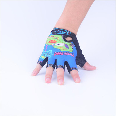 LongKeeper Sport Gloves For Kids Semi-finger Children Mittens Cotton Car Pattern Boys Girls fingerless Gloves for Outdoor Sport