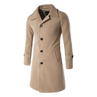 Long Trench Coat Men 2017 New Arrival Winter Peacoat Male Slim Fit Mens Coats Overcoats Fashion Manteau Homme Brand Clothing