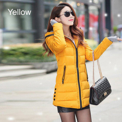 Long Style Warm Women Coats 2017 Winter Fashion Down Cotton Parkas Casual Hooded Jacket Thicken Parka Zipper Cotton Slim Outwear
