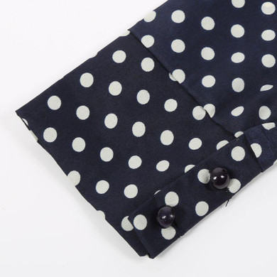 Long Sleeve Slit Open Women Blouse Polka Dots Shirt Top Hollow Sexy Casual Shirt Plus Size Women Tops Blusas Blouse Women Shirt