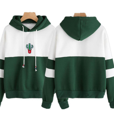 Casual Fashion Long Sleeve Hoodies Women Cactus Print Sweatshirt Tracksuits Hooded Pullover Tops Blouse Jumper Hoodie