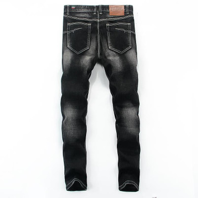 Casual Dsel Brand Jeans Men Slim Fit Denim Thin Stretch Solid Black Jeans Trousers Men`s Skinny Jeans Elastic V702