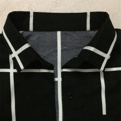 2017 Tops For Womens Casual Shirts European Plaid Blouses Brands Black Lapel Long Sleeve Plaid Buttons Pockets Blouse