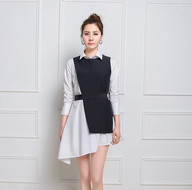 LANMREM 2018 Korean summer fashion new all-match temperament lapel long sleeves irregular S female Q91700S