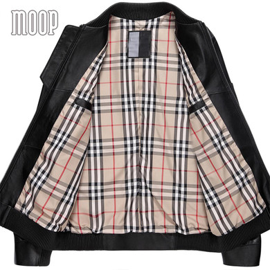Lambskin genuine leather bomber jacket in black ribbed collar biker jackets moto coats manteau homme jaqueta de couro LT1320