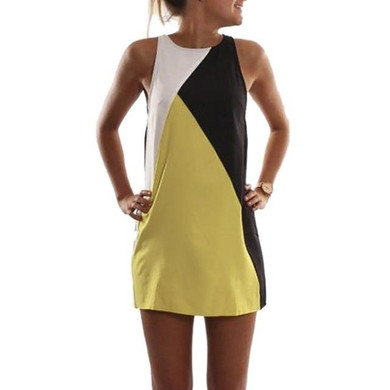 J08 Fashion Summer Women Sexy Casual Dress Sleeveless Evening Party Beach Dress Short Mini Dresses Vestidos Plus Size