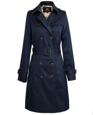 J-Z-H Women's Double Button Trench Women's Long Classic Windbreaker Trench Coat Spring Autumn Outwear Office Lady Fashion Coat