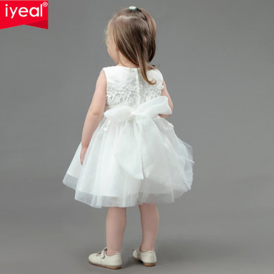 IYEAL Baby Girl Pageant Wedding Dresses + Hat Infant Princess Little Girls 1 Year Birthday Party Dress Newborn Christening Gowns