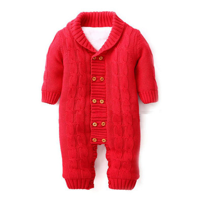IYEAL 2017 Baby Winter Clothes Cotton Thick Warm Knitted Sweater Infant Jumpsuits Newborn Boy Girl Romper High Quality Baby Wear