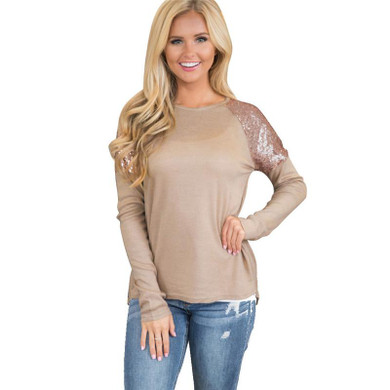 IYAEGE Sequined Shirt Women 2018 Spring Womens Tops And Blouses Casual Long Sleeve Blouse Tunic Tops Tee Shirt Femme Blusas