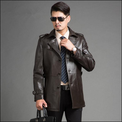 AYUNSUE Real Leather Jacket Men Coat Chaqueta Cuero Hombr 2017 Fashion Black Genuine Mens Leather Jacket Brand Clothing FYY584