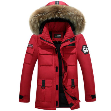 AYUNSUE 2017 Casual Fur Collar Hooded Men's Jackets Winter Coat Men White Duck Down Jacket Warm Parka Casacos Masculino WXF309