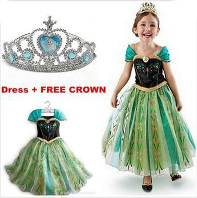 2017 girl dress Elsa Anna princess dress costume kids party dresses summer children cosplay dress fantasia infantil Vestido