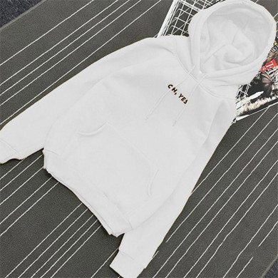 2017 Fsdhion Autumn Winter Fleece Oh Yes Letter Harajuku Print Pullover Thick Loose Women Hoodies Sweatshirts Female Casual Coat