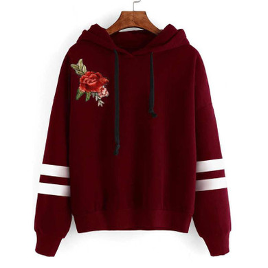 2017 Fsdhion Autumn Winter Fleece Floral Embroidery Harajuku Print Pullover Thick Loose Women Hoodies Sweatshirts Female Casual