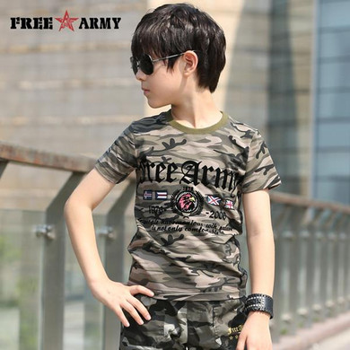 2017 Free Army Brand Fashion Unisex T Shirt Cotton Children T-Shirt For Boys Clothing Summer Tops Tee Shirt Kids Clothes
