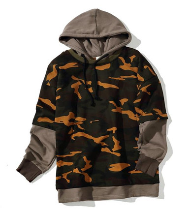 Brand 2017 Hoodie Fake Two Pieces Of Camouflage Hoodies Men Fashion Tracksuit Male Sweatshirt Hoody Mens Purpose Tour