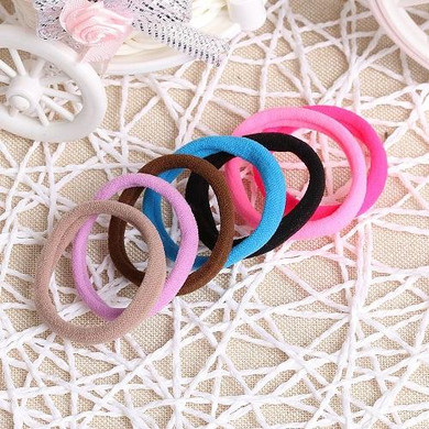 2016 Hot High Quality 10pcs Cute Women Girls Elastic Rope Circle Hairband Candy Color Party Ponytail Holder Hair Rope Hairband