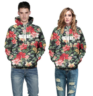 Mr.1991INC Autumn Winter Fashion Men/women Hoodies With Cap Print Red Flowers Green Leaves 3d Hooded Sweatshirts Hoody Tracksuit