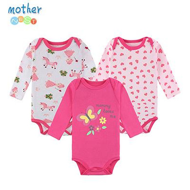 Mother Nest 3 PcsLot Baby Romper Infant Romper Long Sleeve Jumpsuit Romper 12 Colors Brand Baby Girl Boy Clothing Christmas