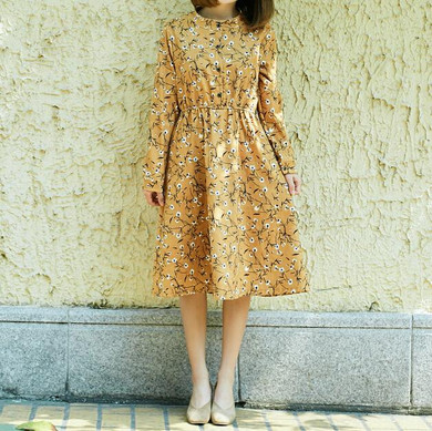 Mori Girl Vintage Vestidos 2017 New Spring Autumn Women Full Sleeved Corduroy Dresses Female Floral Print Dresses Korean Fashion