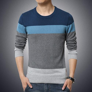 2017 New Autumn Fashion Brand Casual Sweater O-Neck Striped Slim Fit Knitting Mens Sweaters And Pullovers Men Pullover Men M-5XL